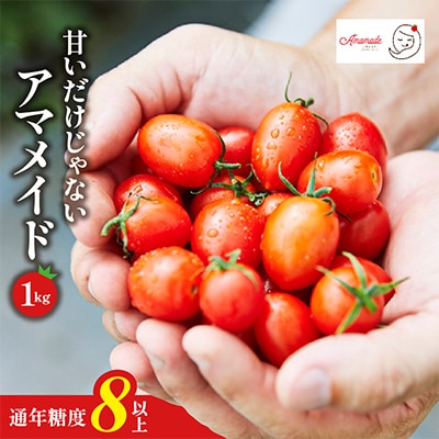 【1kg】ミニトマト 糖度8以上 アマメイド  リピーター続出の人気野菜【1502576】大阪府和泉市6000野菜・きのこトマト