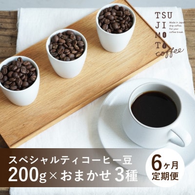 【毎月定期便】スペシャルティコーヒー豆 3種おまかせセット 600g 豆のまま 辻本珈琲全6回【4054541】大阪府和泉市108000お茶・飲料コーヒー・紅茶