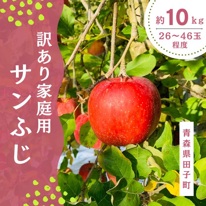 【訳あり】青森りんご田子の家庭用サンふじ 約10kg (12月出荷)青森県田子町14000果物・フルーツりんご・梨