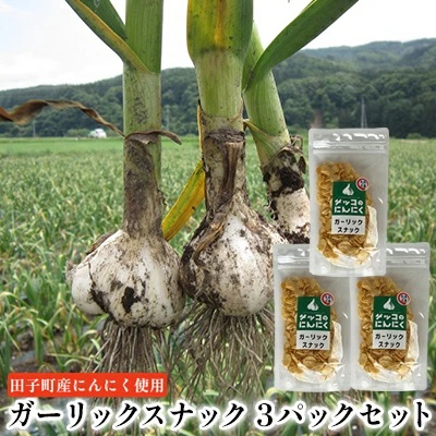 ガーリックスナック3パックセット【田子町産にんにく使用】青森県田子町9000鍋セット・総菜・加工食品