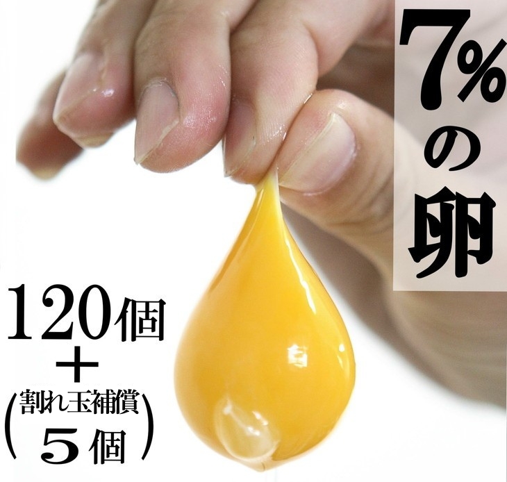 7%の卵 120個 三代目卵三兄弟【毎月限定50セット】愛知県美浜町14000卵・乳製品卵(鶏、烏骨鶏等)