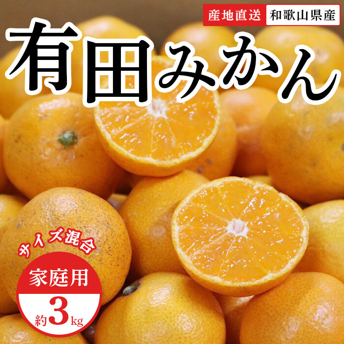 和歌山県産 有田みかん 3kg 家庭用 ※着日指定不可 ※北海道・沖縄・離島への配送不可 ※2023年11月上旬〜2024年1月下旬頃に順次発送予定和歌山県美浜町7000果物・フルーツみかん・柑橘類