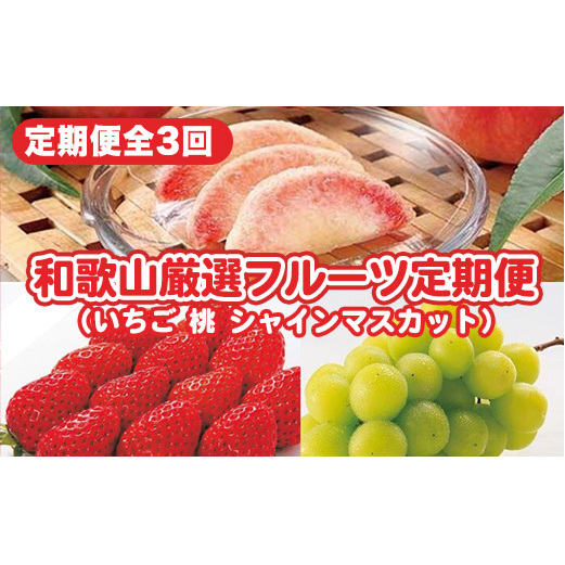 〈定期便〉【2・7・8月 全3回】和歌山厳選フルーツ(いちご・桃・シャインマスカット )◇ ※離島への配送不可和歌山県美浜町35000果物・フルーツその他 果物・フルーツ
