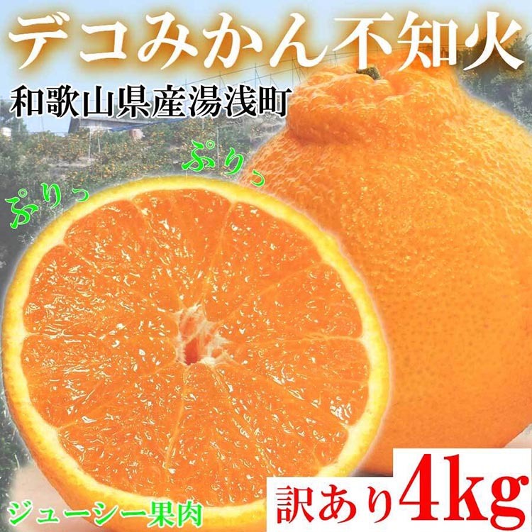 不知火(しらぬい) オレンジ みかん 家庭用 4kg | 訳あり 和歌山みかん オレンジ フルーツ 果物 ※北海道・沖縄・離島への配送不可 ※2026年2月下旬〜3月下旬頃に順次発送予定和歌山県美浜
