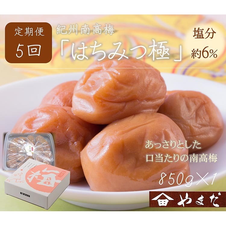 【定期便/2か月ごと/全5回】紀州南高梅はちみつ極塩分約6%(850g)和歌山県美浜町60000鍋セット・総菜・加工食品漬物・梅干・キムチ