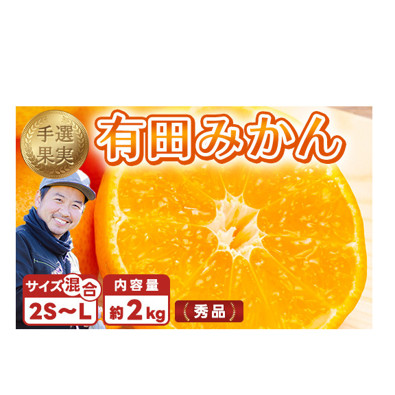 【まごころ手選別】和歌山産 有田みかん 2kg 1箱 (2S〜Lサイズ混合) ※2025年11月上旬〜2026年1月下旬頃に順次発送予定和歌山県美浜町7000果物・フルーツみかん・柑橘類