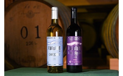 月山山麓 赤・白 ワイン <シャルドネヴィンテージ・バレルブレンディッド>(720ml×2本)《山形県産ぶどう100%》 018-E-CK012山形県寒河江市18000酒・アルコール