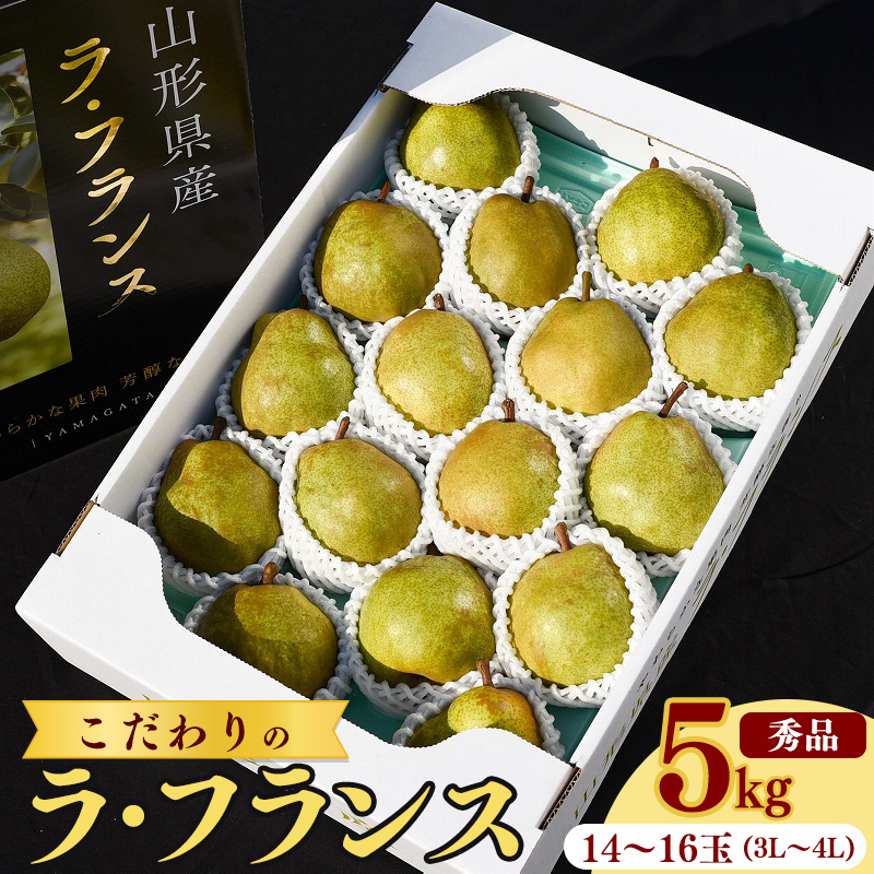 こだわり ラ・フランス 5kg(14玉〜16玉) 秀品 3L〜4L 《化粧箱入》 農家直送 山形県産【2025年11月頃〜12月上旬頃発送予定】 018-B-HK003山形県寒河江市18000果物・フルーツりんご・梨