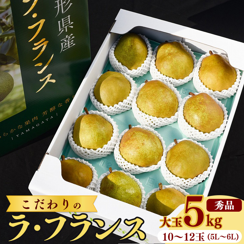 大きいサイズの ラ・フランス 5kg(10玉〜12玉) 秀品 5L〜6L 《化粧箱入》 農家直送 山形県産 【2025年11月頃〜12月上旬頃発送予定】 024-B-HK004山形県寒河江市24000果物・フルーツ