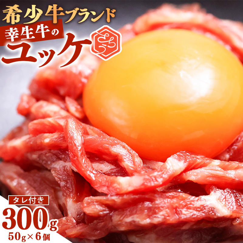 【45営業日以内配送】幸せを運ぶ牛《幸生牛》希少牛『ユッケ』 300g (50g×6個) タレ付き 山形県産 024-D-YL043山形県寒河江市24000肉牛肉