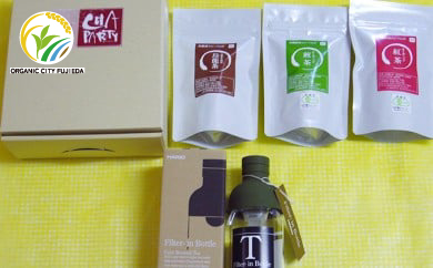 お茶 ティー バッグ 詰合せ 3種 × 各1袋 フィルターインボトル 付き 紅茶 日本茶 パック 飲料 烏龍茶 ウーロン茶静岡県藤枝市15000お茶・飲料
