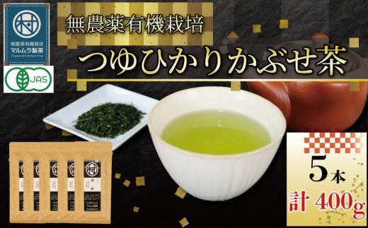 有機 煎茶 つゆひかり かぶせ茶 80g 5本 計400g  お茶 煎茶 水出し 贈答 ギフト お取り寄せ 静岡県産 マルムラ製茶 藤枝静岡県藤枝市30000お茶・飲料