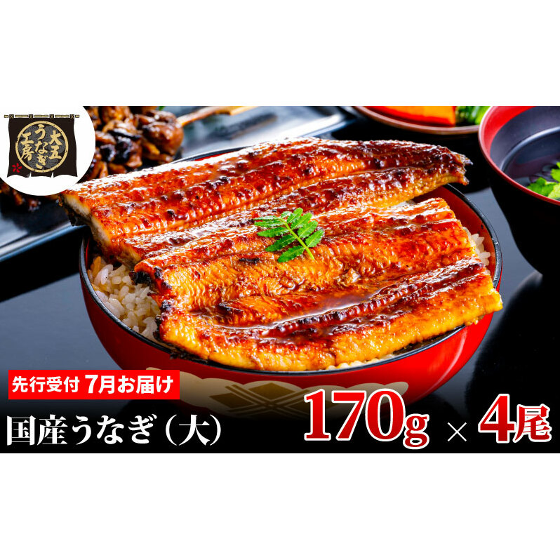 先行受付 【7月上旬配送】 うなぎ蒲焼 170g×4尾(680g) うなぎ 鰻 蒲焼 蒲焼き 大五通商 静岡 島田市静岡県島田市27000魚介・海産物うなぎ