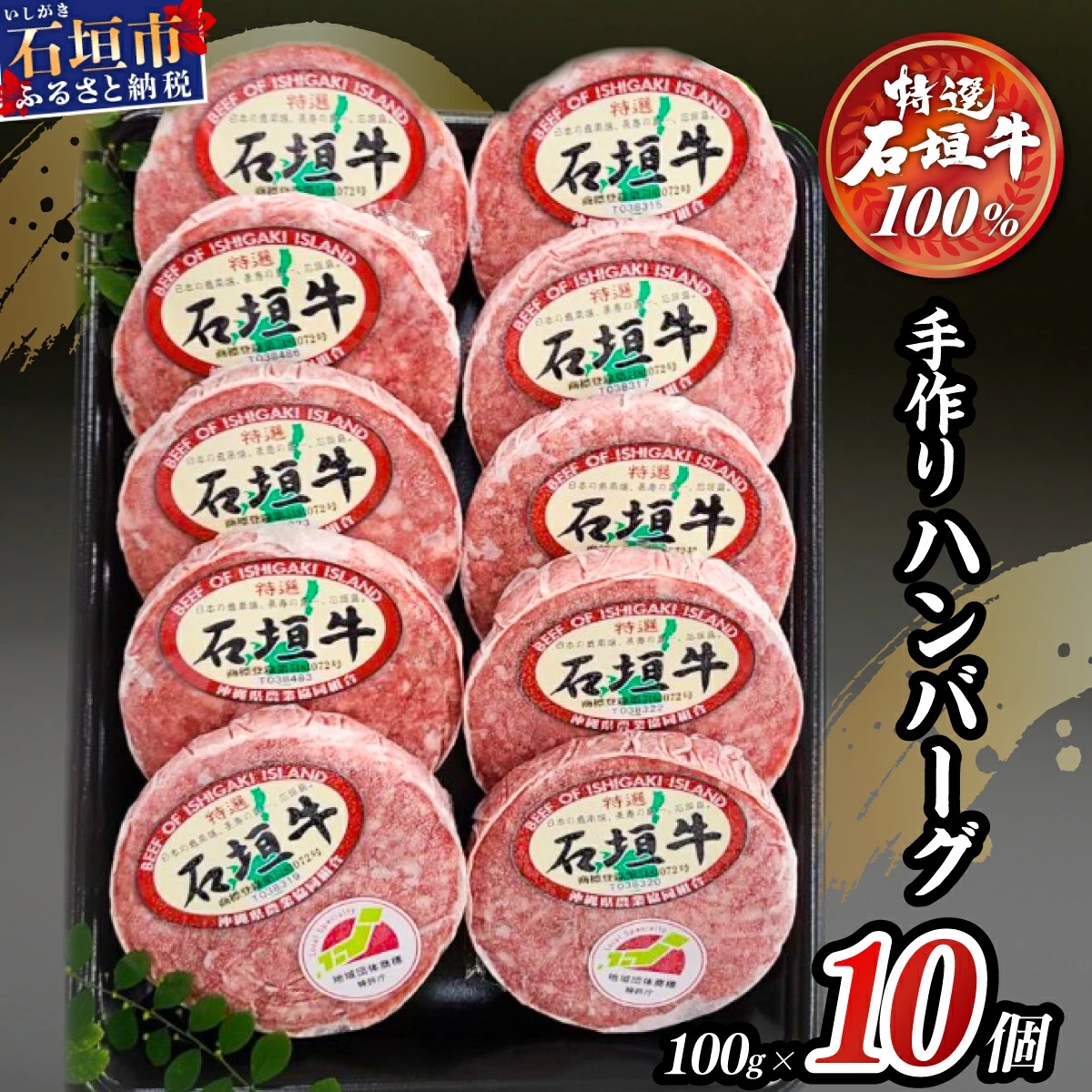 石垣牛 ハンバーグ セット (100g×10個)<2026年7月発送>【国産 石垣牛100% 沖縄 石垣島産 高級 黒毛和牛 ビーフ ハンバーグセット 】A-06_07沖縄県石垣市17000鍋セット・総菜・加工食品総菜