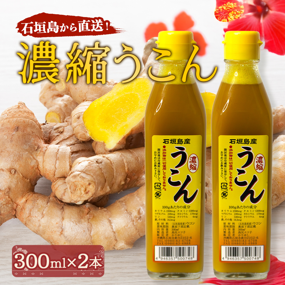 石垣島産100% 濃縮うこん 300ml×2本 CK-12沖縄県石垣市10000お茶・飲料その他 お茶・飲料