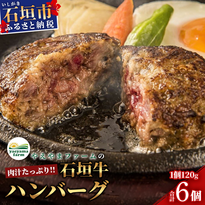 やえやまファームの石垣牛ハンバーグ 6個セット E-27沖縄県石垣市22000肉牛肉