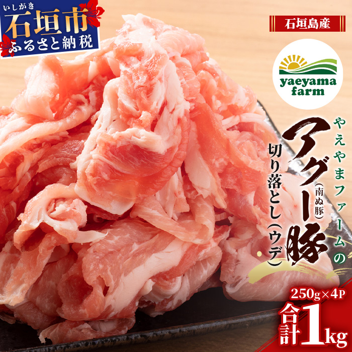 やえやまファームのアグー豚(F1種) 南ぬ豚 切り落とし ウデ 1kg 自家用 【 南ぬ豚 アグー豚 切り落とし 豚肉 肉 ウデ 石垣 石垣島 沖縄 八重山 やえやまファーム 】 E-37沖縄県石垣市12000肉豚