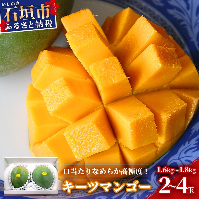 沖縄県石垣島産 キーツマンゴー 1.6kg〜1.8kg【2〜4玉】【口当たりがなめらかな 高糖度マンゴー】 IF-10沖縄県石垣市26000果物・フルーツマンゴー・パイナップル