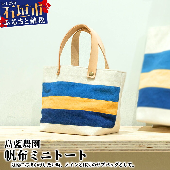 【石垣島の藍染工房】バッグ 帆布 ミニトート KB-172-1沖縄県石垣市30000衣類・装飾品・工芸品鞄・バッグ