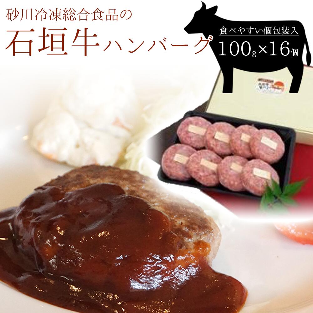 M-6 石垣牛ハンバーグ(100g×16)砂川冷凍総合食品沖縄県石垣市20000鍋セット・総菜・加工食品総菜