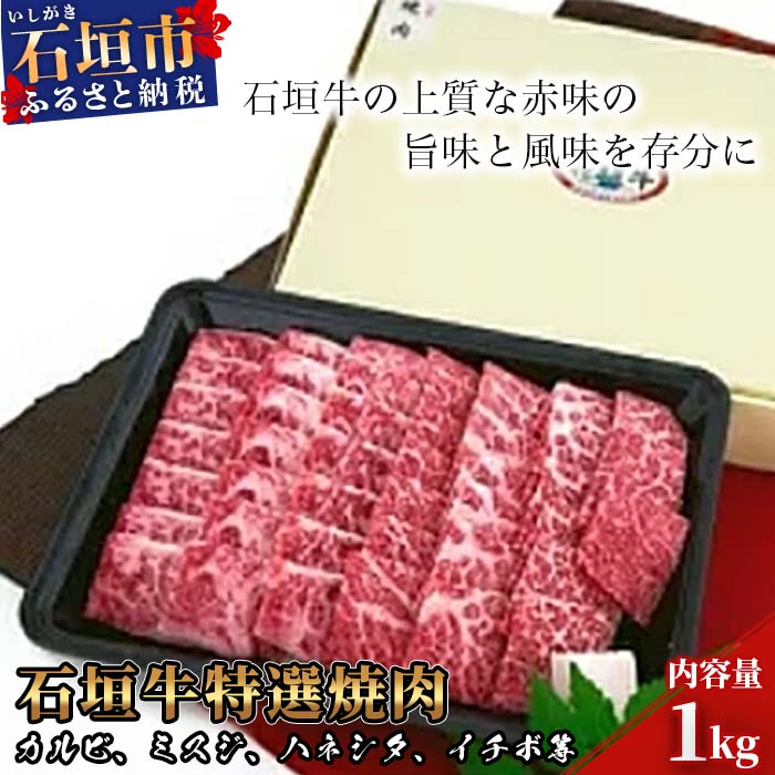M-9 石垣牛特選焼肉1kg(砂川冷凍総合食品)沖縄県石垣市50000肉牛肉