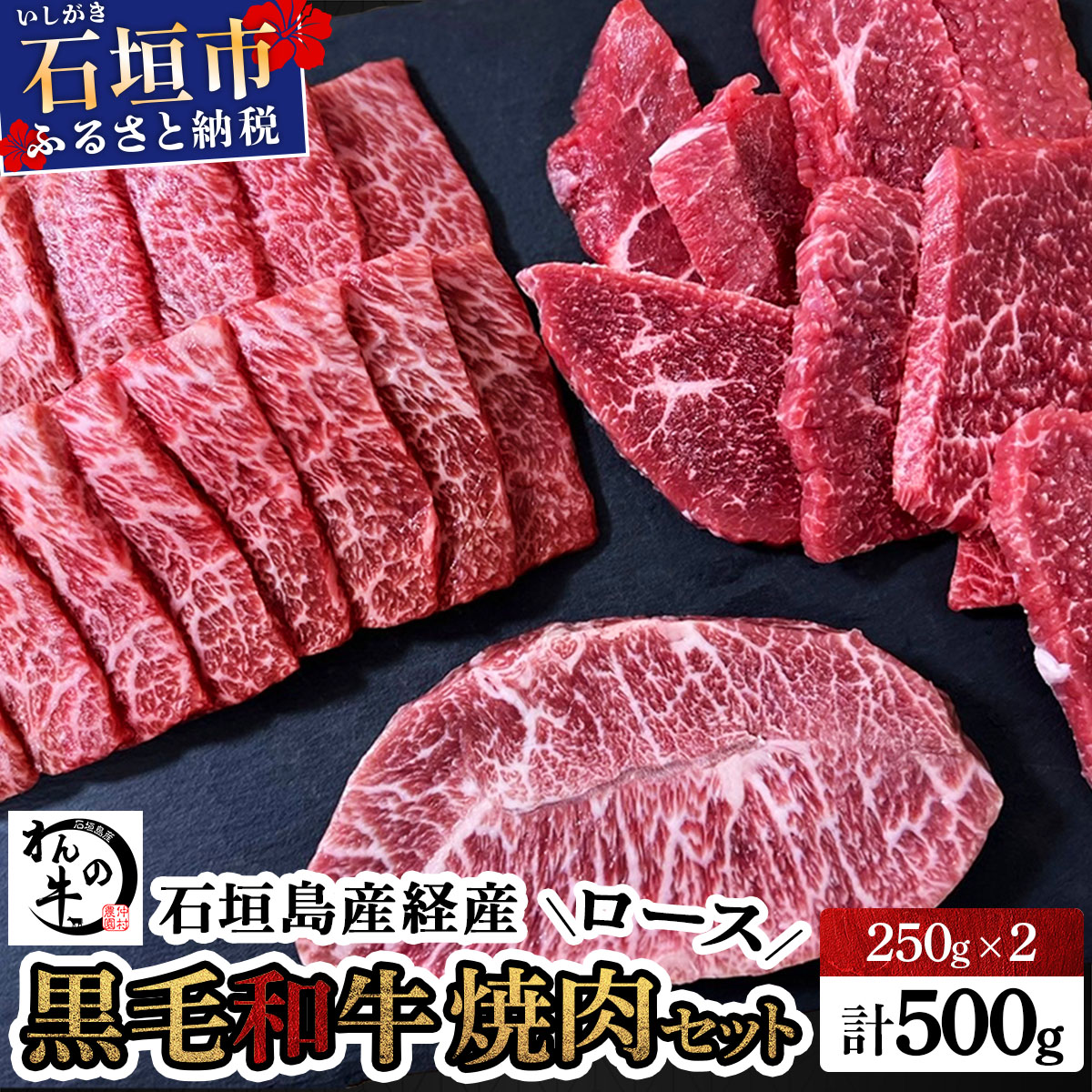 石垣島産経産黒毛和牛 焼肉セット【真空パック】 計 500g | NA-01沖縄県石垣市19000肉