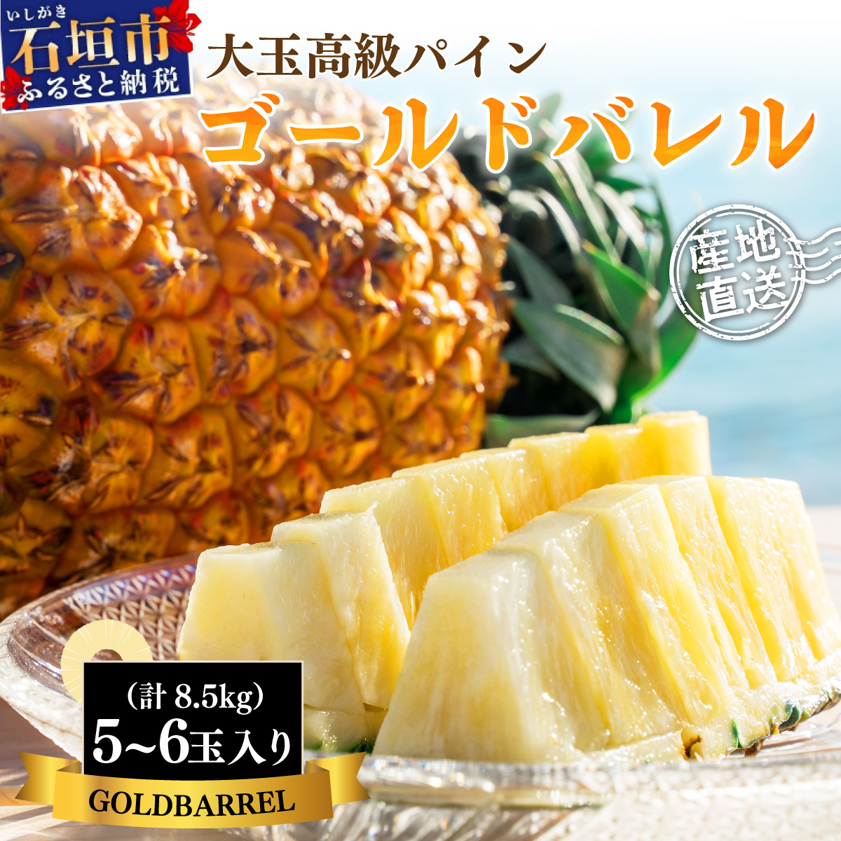 【先行予約】《2025年夏季 順次発送》石垣島産・ゴールドバレルパイン 大玉5〜6個入り SI-8-2沖縄県石垣市45000果物・フルーツマンゴー・パイナップル