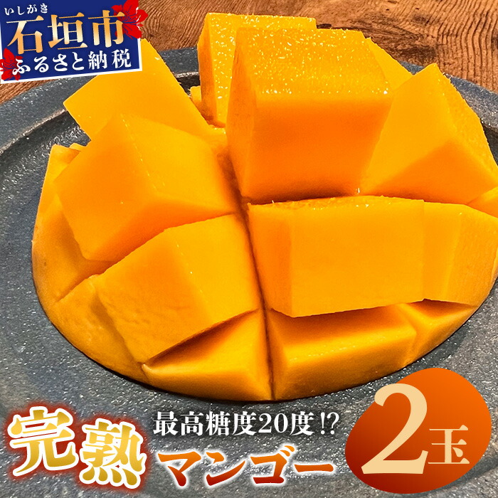 【先行予約】《2026年6月下旬〜7月下旬発送》 最高糖度20度!? 完熟!3Lサイズ 石垣島マンゴー 2玉約900g【沖縄 石垣島 石垣 八重山 マンゴー 完熟マンゴー 期間限定 数量限定 沖縄県 石垣島