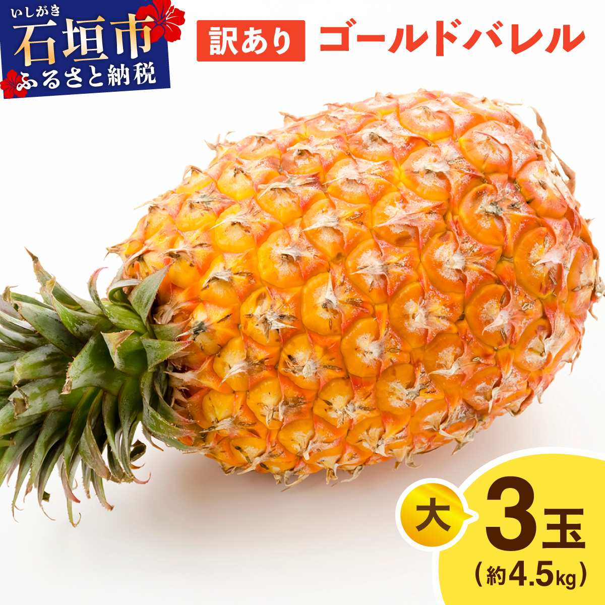≪5月上旬順次発送≫ 訳あり ゴールドバレル 大 3玉(約4.5kg) TP-20沖縄県石垣市22000果物・フルーツマンゴー・パイナップル