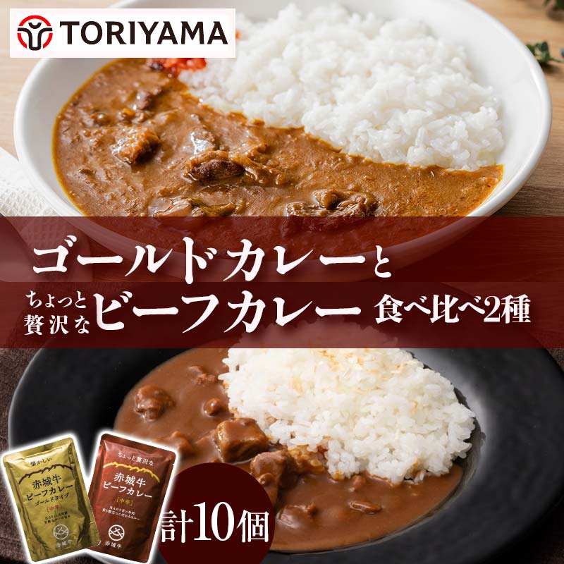 ゴールドカレーとちょっと贅沢なカレー食べ比べ(各5個) F4H-0478群馬県渋川市16000鍋セット・総菜・加工食品