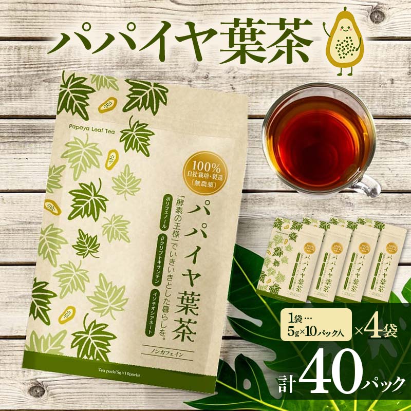パパイヤ葉茶 (5g×10パック)4袋 F4H-0514群馬県渋川市20000お茶・飲料お茶