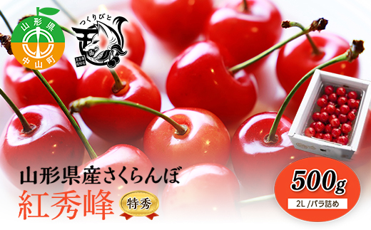 《先行予約・期間限定》さくらんぼ 500g紅秀峰 特秀2L《バラ詰め》数量限定 F4A-0070山形県中山町21000果物・フルーツさくらんぼ
