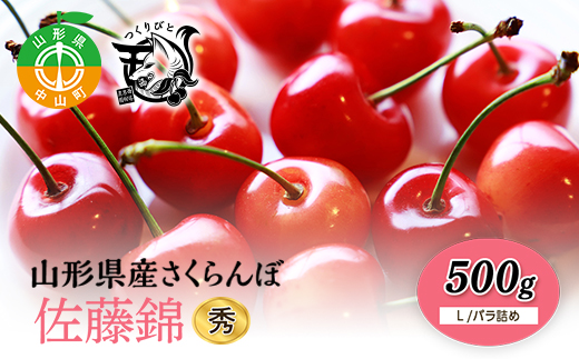 《先行予約・期間限定》さくらんぼ 佐藤錦 秀 L 500g《バラ詰め》 数量限定 F4A-0077山形県中山町15000果物・フルーツさくらんぼ