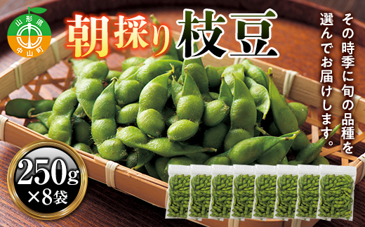 《2025年 先行予約》【品種おまかせ】中山町産 朝採り枝豆 2kg(250g×8袋) 山形県産 おつまみ 新鮮 朝どれ F4A-0225山形県中山町14000野菜・きのこ豆類
