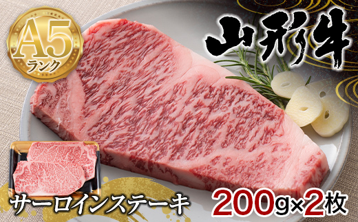 山形県産 山形牛 A5等級 サーロインステーキ 2枚(200g×2) 黒毛和牛 肉 国産 ブランド牛 赤身 贅沢 F4A-0359山形県中山町32000肉牛肉