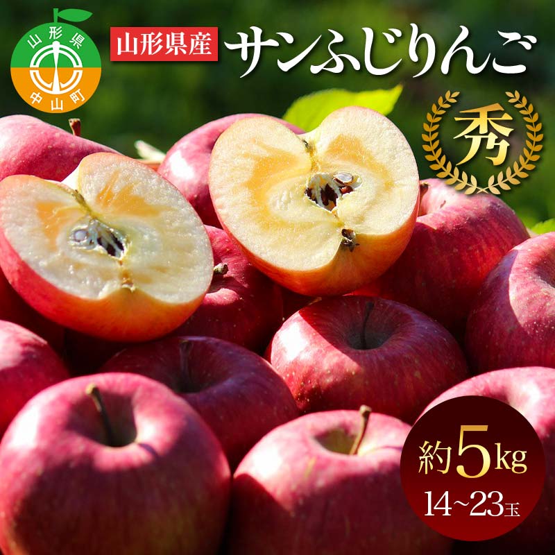 山形県産サンふじりんご 秀 約5kg 林檎 リンゴ フルーツ 果物 くだもの 山形県 中山町 F4A-0912山形県中山町20000果物・フルーツりんご・梨