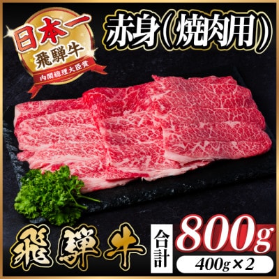 飛騨牛 厳選赤身(焼肉・BBQ用)800g A4〜A5等級 小分け【配送不可地域:離島】【1543756】岐阜県羽島市20000肉牛肉