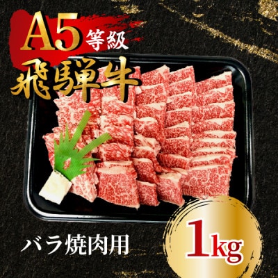 飛騨牛5等級 バラ焼肉用1kg FTA274【配送不可地域:離島】【1578273】岐阜県羽島市47000肉牛肉