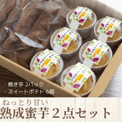 ねっとり甘い熟成蜜芋2点セット(焼き芋×2パック、スイートポテト×6個)【配送不可地域:離島・沖縄】【1618103】茨城県16000菓子・スイーツその他 洋菓子