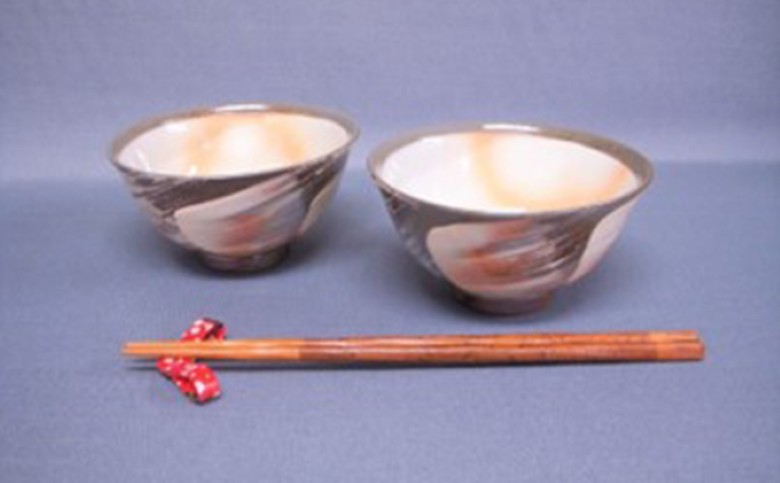萩焼 ペア刷毛目ごはん茶碗 |hg000086山口県萩市20000衣類・装飾品・工芸品その他 装飾品・工芸品