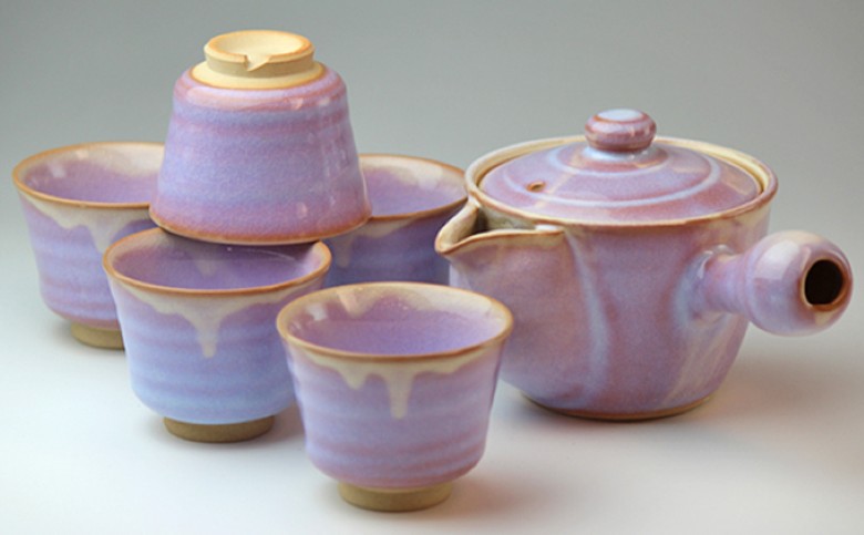 萩焼 萩むらさき朝顔茶器揃 |hg000148山口県萩市68200衣類・装飾品・工芸品その他 装飾品・工芸品