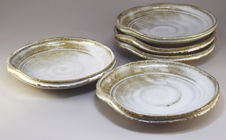 萩焼 荒丸皿 5客揃 |hg000331山口県萩市75000衣類・装飾品・工芸品その他 装飾品・工芸品