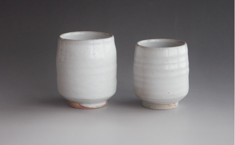 萩焼 8代佳炎作 白萩組湯呑 |hg000608山口県萩市18200衣類・装飾品・工芸品その他 装飾品・工芸品