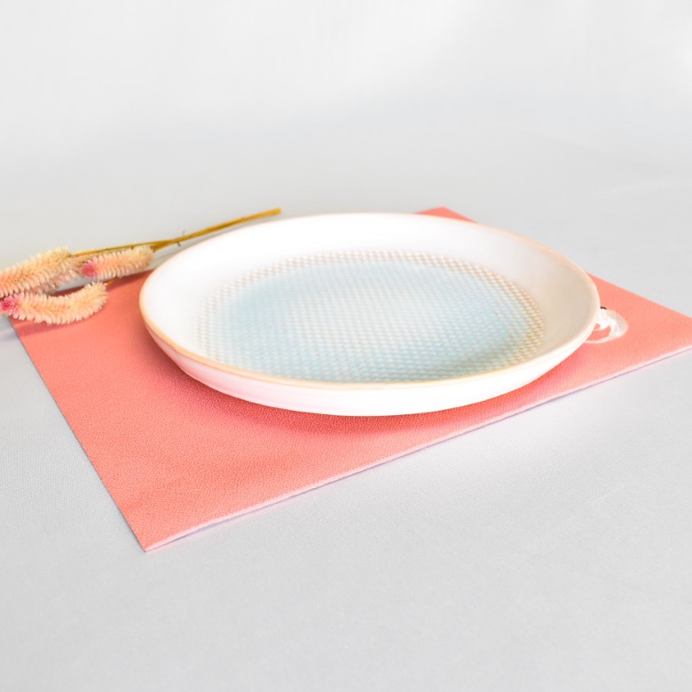 萩焼 スカイブルー大皿 |hg000632山口県萩市25000衣類・装飾品・工芸品その他 装飾品・工芸品