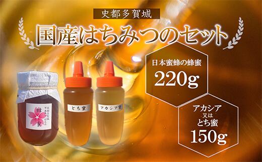 史都多賀城日本みつばちの蜂蜜220gとアカシア又はとち蜜150g 【04209-0169】宮城県多賀城市10000鍋セット・総菜・加工食品ジャム・はちみつ