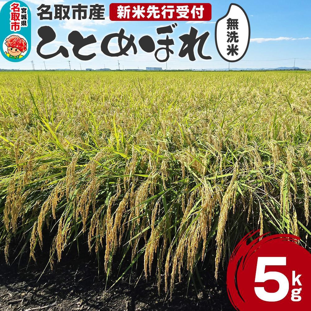 《新米先行受付》令和7年産 ひとめぼれ 無洗米 5kg 宮城県名取市産 新米宮城県名取市16000米・パン白米