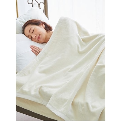 綿毛布 シーツ 寝具セット シングル 綿毛布とかんたんシーツのセット アイボリー【1134122】和歌山県橋本市25000雑貨・日用品寝具・タオル