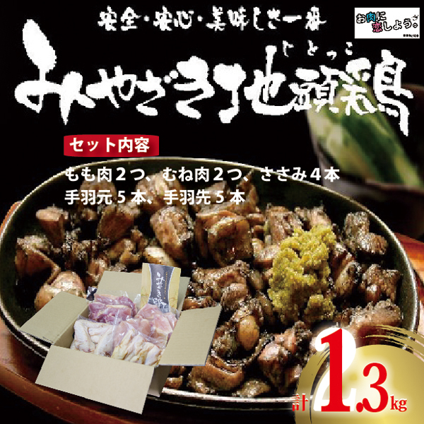 【宮崎ブランド地鶏】朝挽き”みやざき地頭鶏”おためしセット 約1.3kg(国産 鶏 鶏肉 地鶏 小分け モモ肉 もも肉 ムネ肉 むね肉 焼肉 鍋 唐揚げ 炭火焼 チキン南蛮 宮崎 小林市)宮崎県小