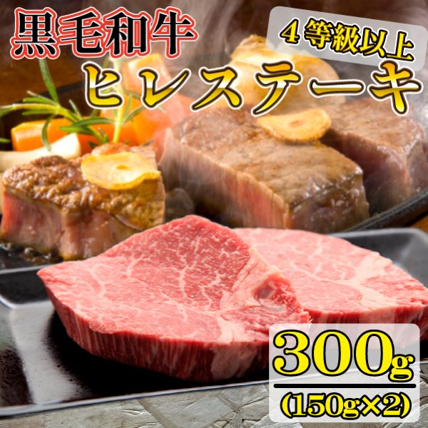 【美味しい宮崎牛専門店ミヤチクからお届け】A4等級以上 宮崎黒毛和牛 ヒレステーキ 2枚セット(牛肉 黒毛和牛 赤身 ヒレ ステーキ 人気)宮崎県小林市23000肉牛肉