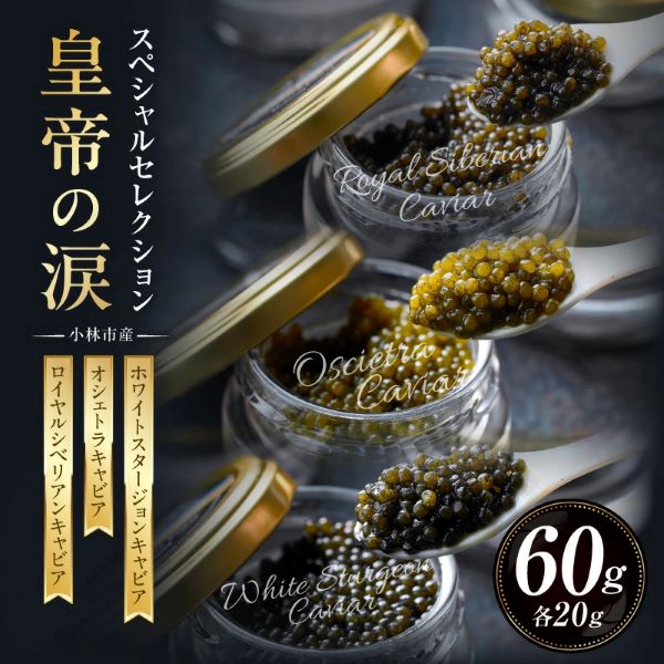 【純国産キャビア】皇帝の涙スペシャルセレクション 60g 国産 チョウザメ キャビア オシェトラ 食べ比べ宮崎県小林市57000魚介・海産物明太子・その他魚卵